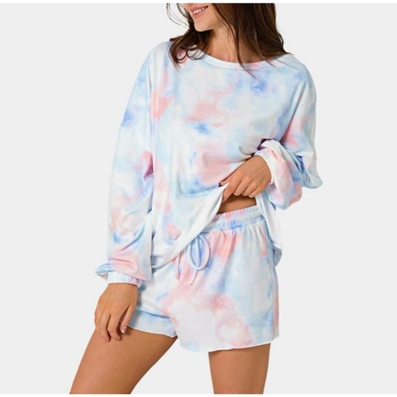 Halara Other - HALARA Tie-Dye Pajama Set - Blue and Pink